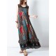 Bohemian Women Sleeveless O-Neck Printed Maxi Tank Dress