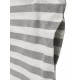 Casual Women 3/4 Sleeve Striped O-Neck Baggy Cotton Maxi Dress