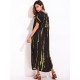 Casual Women Tie Dye Short Sleeve V-neck Loose Split Maxi Dresses