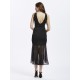 Elegant Women Backless V-neck Yarn Fishtail Stitching Party Dress