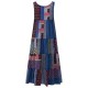 Gracila Bohemian Women Sleeveless Patchwork O-Neck Maxi Tank Dress