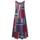 Gracila Bohemian Women Sleeveless Patchwork O-Neck Maxi Tank Dress