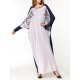 Loose Women Floral Embroidered Batwing Sleeve O-Neck Maxi Dress