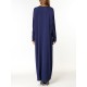 Loose Women Floral Embroidered Batwing Sleeve O-Neck Maxi Dress