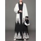 S-5XL Women Lace Hollow Loose Robe Dress with Belt