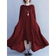 Elegant Women Lace Crochet Patchwork O-Neck Irregular Maxi Swing Dress