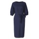 Elegant Women Solid Half Sleeve Pleated Party Pencil Dress With Belt