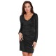 Pack Hip Dress Nightclub Metallic V-neck Long Sleeve