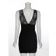 Sexy Beaded  Halter V-neck Package Hip Slim Dress Women