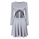 Sexy Gray Cut Out Mini Skater Dress For Women