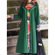Folk Style Print Patchwork Fleece Hooded Vintage Dress