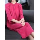 Retro Women Solid Color 3/4 Sleeve Cheongsam Dress