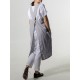 S-5XL Japanese Vintage Solid Color Side Pockets Cotton Apron Dress