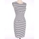 Elegant Women Sleeveless Striped O-Neck Slim Pencil Dresses
