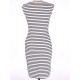 Elegant Women Sleeveless Striped O-Neck Slim Pencil Dresses
