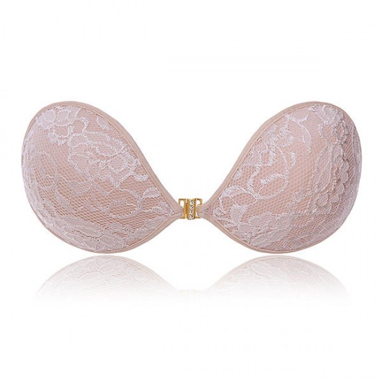 Lace Push Up Front Closure Strapless Sticky Invisible Silicone Nu Bra