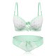 Beautiful Lace-trim Pure Cotton Underwire Young Girl Training Bra Set