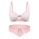 Beautiful Lace-trim Pure Cotton Underwire Young Girl Training Bra Set