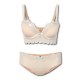 Deep V Lace-trim Padded Underwire Pus Up Side Support Plunge Bra Sets