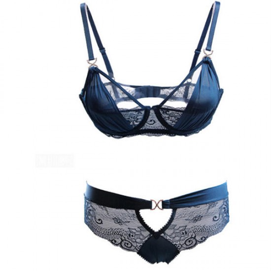 Exquisite Lace Ultra Thin Women Sexy Luxurious Transparent Temptation Underwear Bra Sets