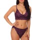 Full Lace Overhead Deep V Bras Low Waist Panties Bra Set