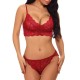 Full Lace Overhead Deep V Bras Low Waist Panties Bra Set