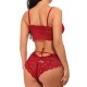 Full Lace Overhead Deep V Bras Low Waist Panties Bra Set