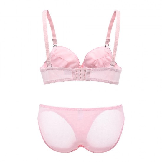 Lace Cute Cotton Gather B Cup Adjustable Rims Development Bra Set