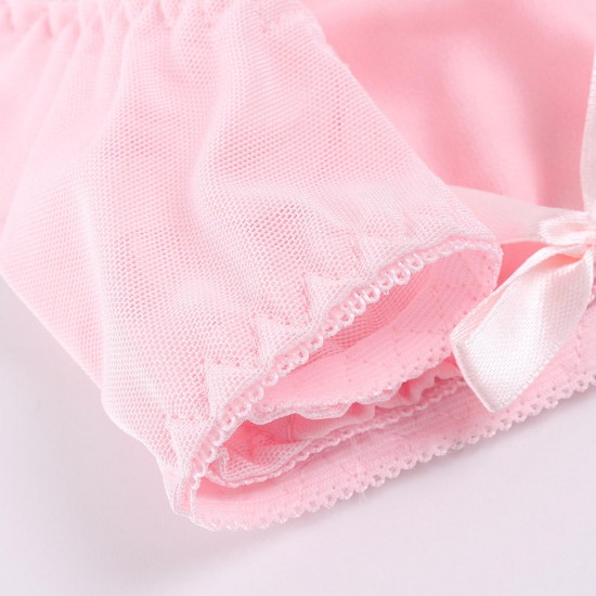 Lace Cute Cotton Gather B Cup Adjustable Rims Development Bra Set