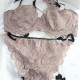 Lace Embroidery Transparent Ultra Thin Underwire Bow Comfy Bra Set