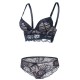 Lace Gathered Adjustment Cosy Breathable Push Up Bra Set