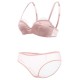 Lace Smooth Seamless Underwire Bow Push Up Thin Breathable Bra Set