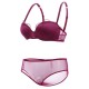 Lace Smooth Seamless Underwire Bow Push Up Thin Breathable Bra Set