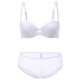 Lace Smooth Seamless Underwire Bow Push Up Thin Breathable Bra Set