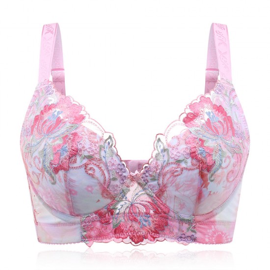 3/4 Cup Underwire Push Up Embroidery Bra