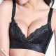 Alluring Wireless Cozy Gather Thin Cup Elegant Lacy Floral Bra