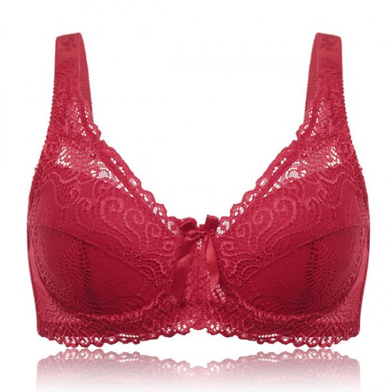 C Cup Sexy Lace Wireless Deep Plunge Adjusted Thin Bras