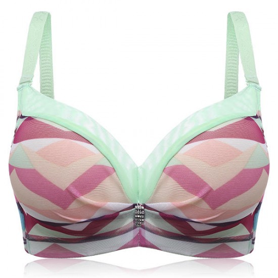 Camouflage Plunge Mid Thick Comfortable Push Up Bra