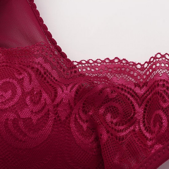 Comfort Wire Free Lace Fixed Straps Comfort Mesh Cami Women Bra