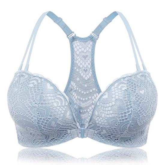 Front Closure Racerback Wireless Comfortable Lace Seduced Bra