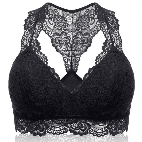 Lace Racerback Plunge Modal No Rims Vest Overhead Bra