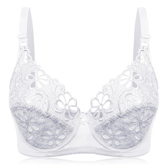 Push Up Sexy Lace Embroidery Underwire Adjusted Thin Bra