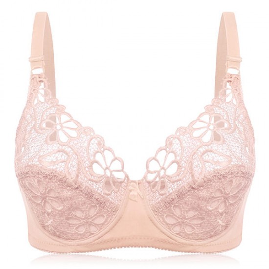 Push Up Sexy Lace Embroidery Underwire Adjusted Thin Bra