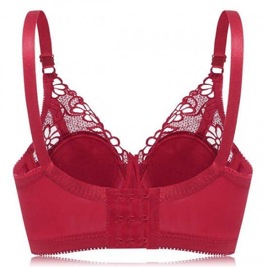 Push Up Sexy Lace Embroidery Underwire Adjusted Thin Bra