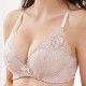 Sexy Lace Jacquard Bowknot Half Cup Gather Wireless Bra