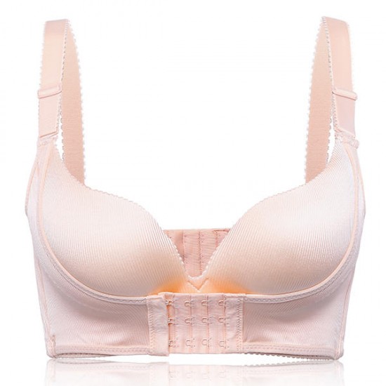 Women Sexy Seamless Wireless Under Thick Thin Cup Bra Front Closure Adjustable Underwear