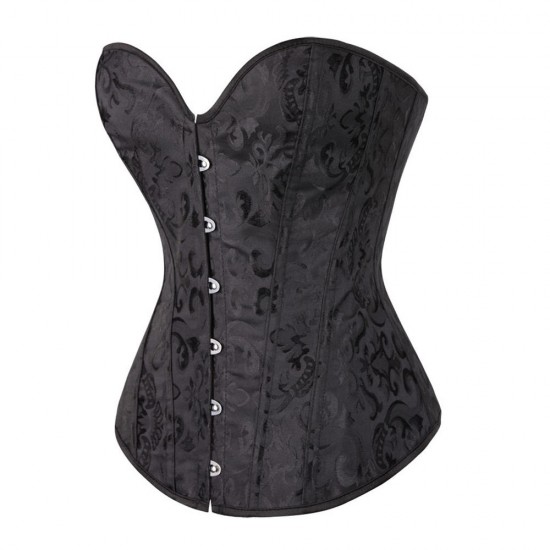 Floral Steel Boned Lace Up Back For Cinching Waist Cincher Corset