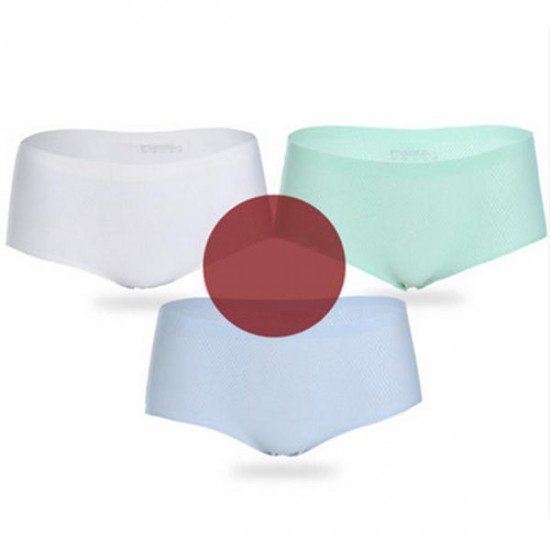 3Pcs Antibacterial Seamless Ice Silk Mid Waist Abdomen Breathable Panties