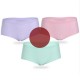 3Pcs Antibacterial Seamless Ice Silk Mid Waist Abdomen Breathable Panties