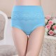 3XL Women Seamless Lace Embroidery Modal Mid Rise Large Size Briefs Underwear